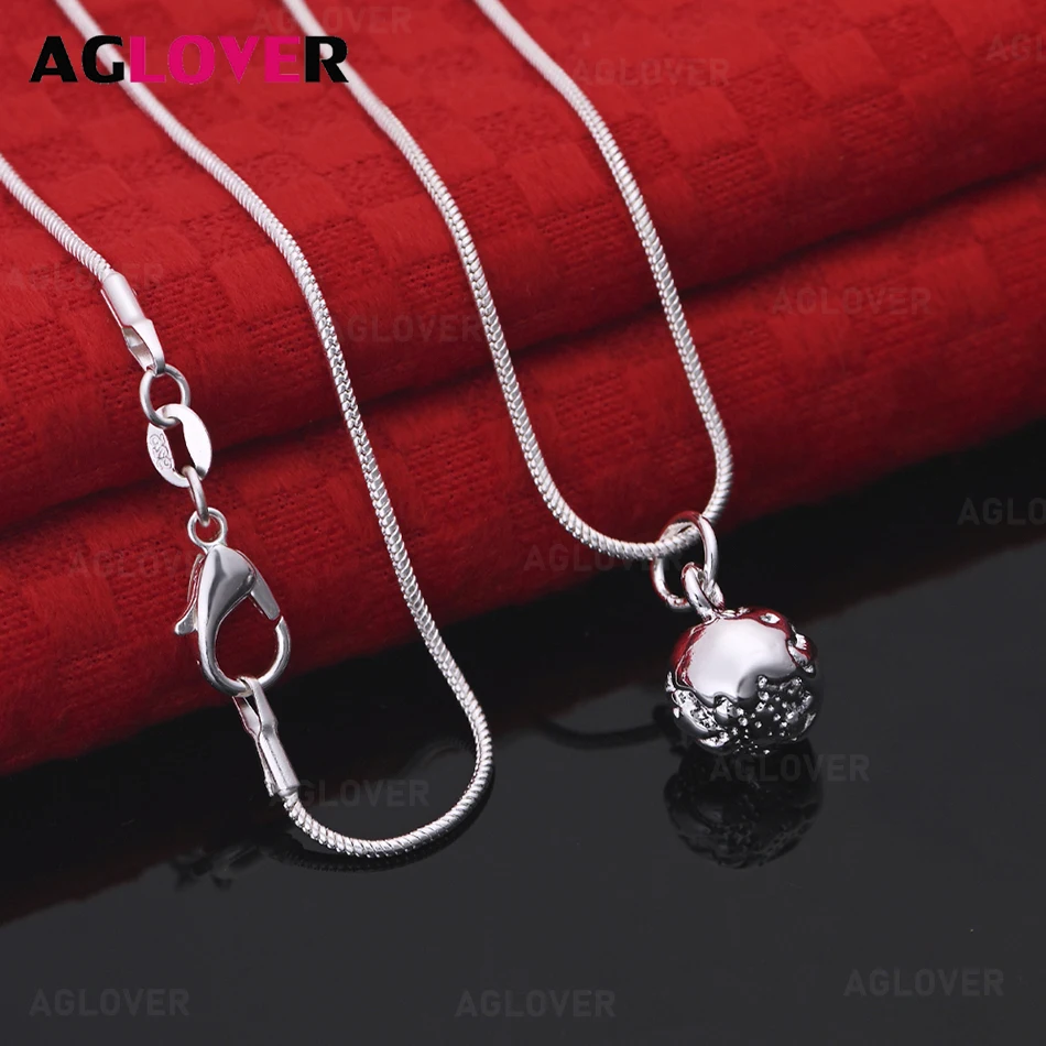

AGLOVER 925 Sterling Silver Small Fruit Pendant Necklace Accessories Unique Noble Women's Party Jewelry
