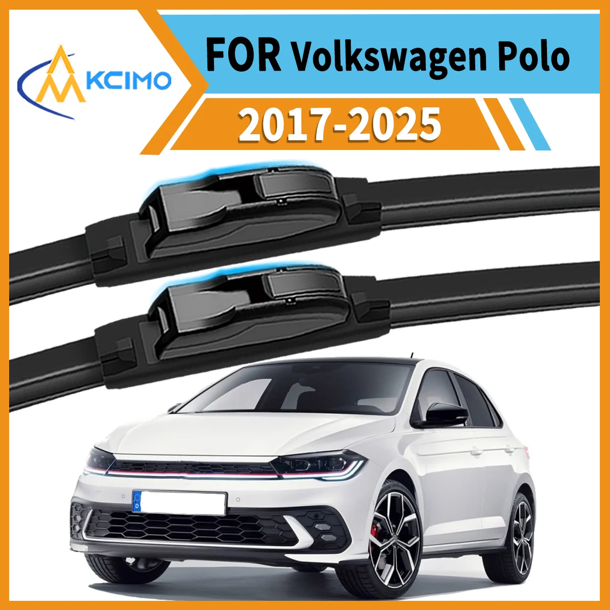 

2PCS Car Front Wiper Blades for Volkswagen Polo Mk6 AW1 BZ1 AE1 2017-2025 Crystal Clear Visibility & Enhanced Driving Safety