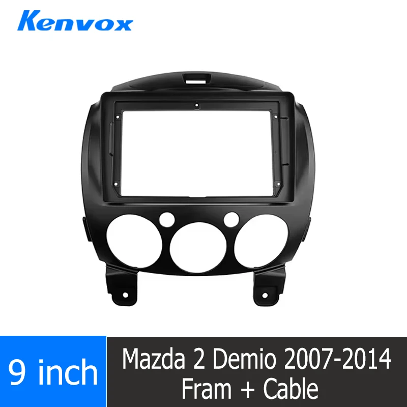 KENVOX 9 Inch 2din Car Frame Fascia Adapter For Mazda 2 Demio 2007-2014 Android Radio Dash Fitting Panel wire harness cable
