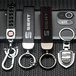 For SEAT Key Chain Logo Cupra Ateca Ibiza 6j 6f Leon Mk2 FR Cordoba Exeo Arona Toledo Car Styling Metal Leather Keyring Keychain