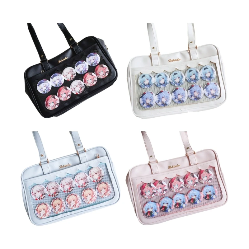 

Women Shoulder Bag Teens Crossbody Bag Girls JK Transparent Pain Bag Top Handle Handbag All-matching Bag