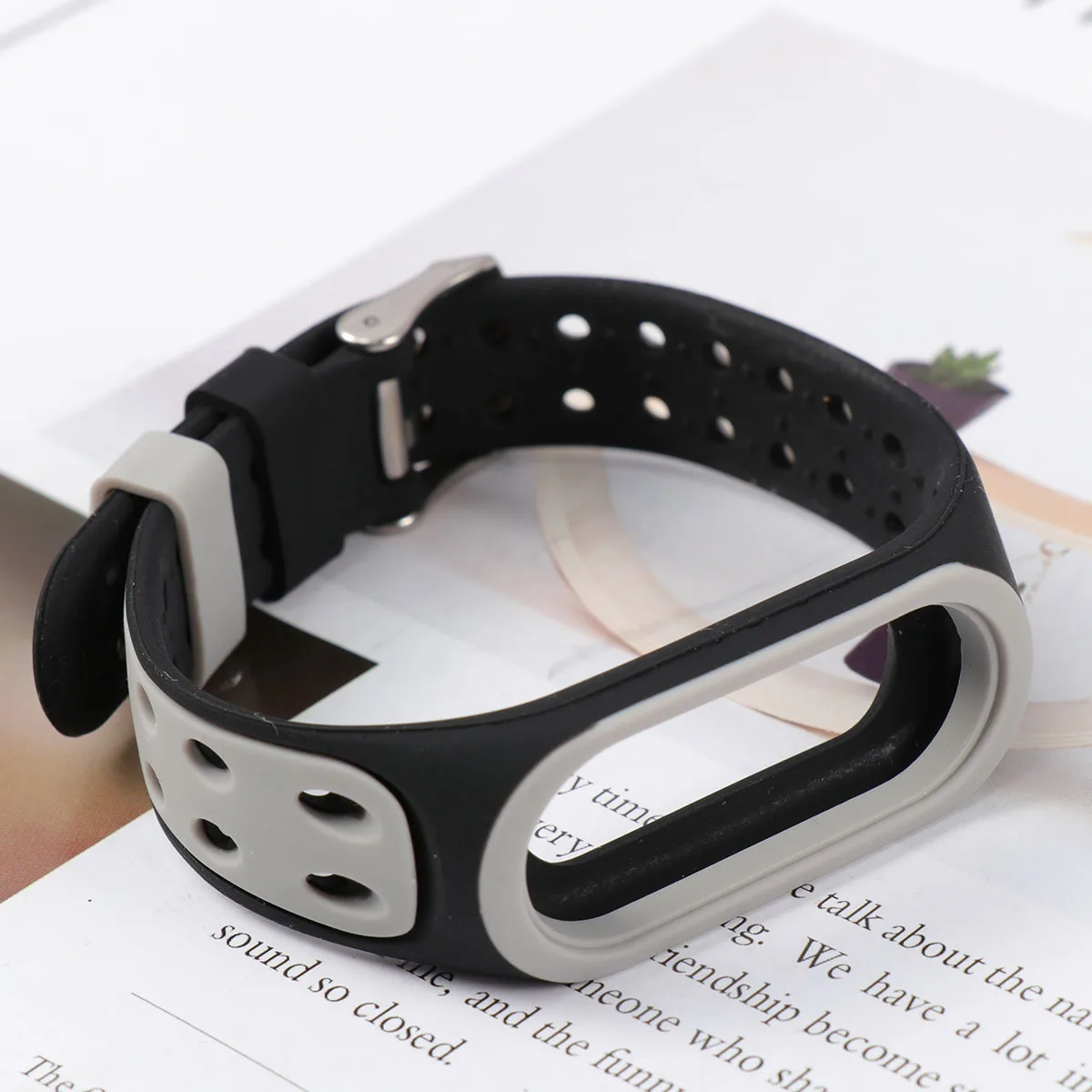 

1Pcs Silicone Watch Band Double Color Black Grey Premium Wristband Compatible Millet 4 3 Smartwatch Strap Unisex