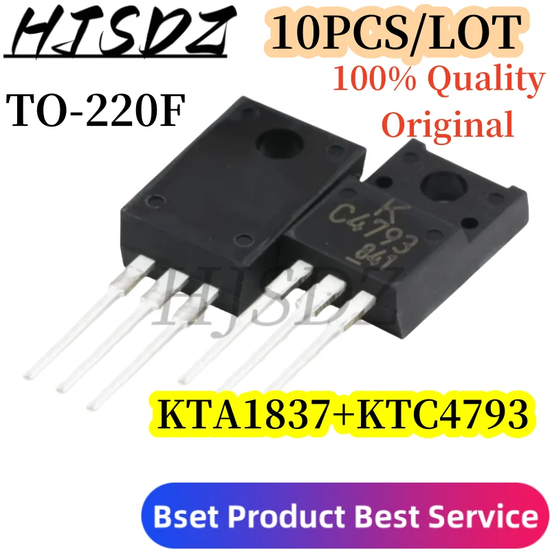 

10 шт./лот, 100% качество, оригинал KTA1837-U/P KTC4793-U/P KTA1837 KTC4793 A1837 C4793 TO-220F