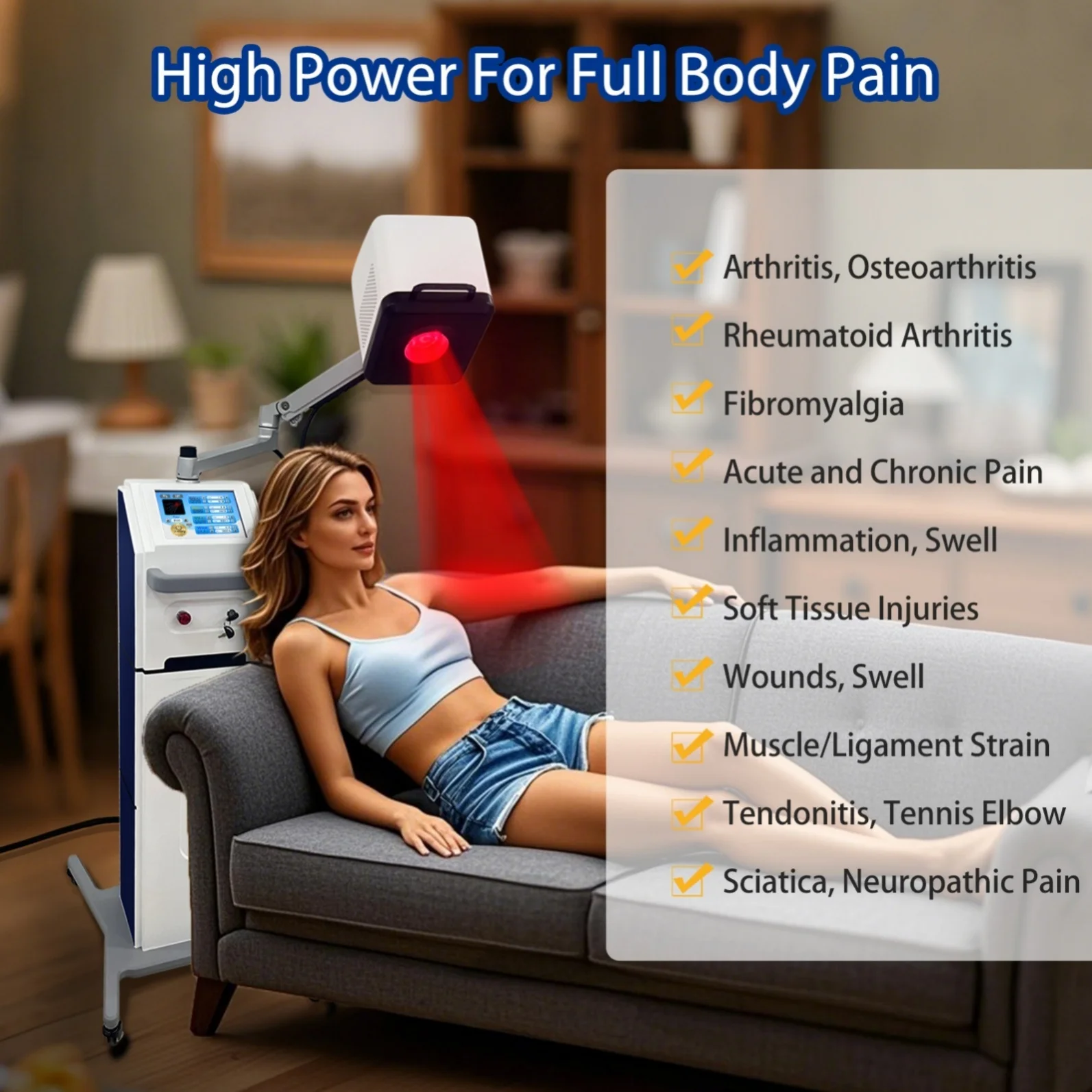 2026 High Intensity Pain Relief PBM High Power Aparelho Class 4 Laser Therapy for Hrnia Discos Podology Joint Inflammation Sciat