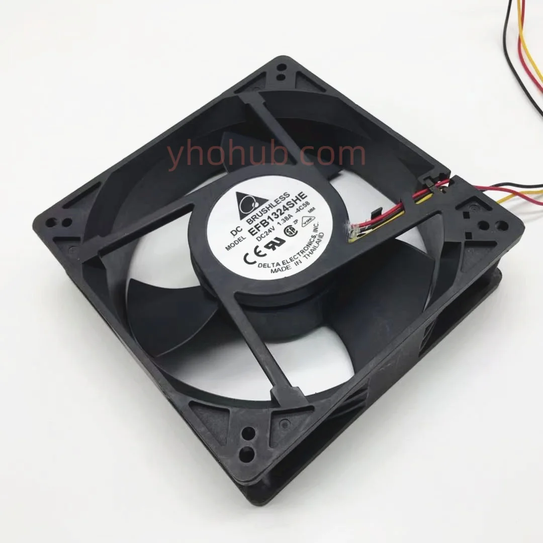 

Delta Electronics EFB1324SHE 4C58 DC 24V 1.38A 3-Wire 127x127x38mm Server Cooling Fan