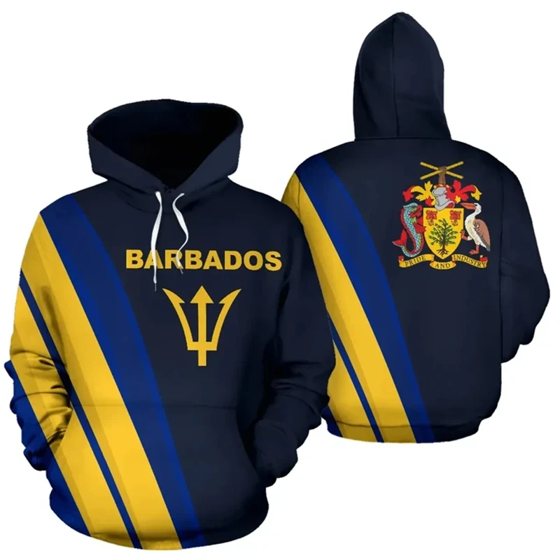 

Barbados Flag Map 3D Printed Hoodie For Men Clothes Fashion National Emblem Sweatshirts Casual Male Hoodies Women Pullovers Tops