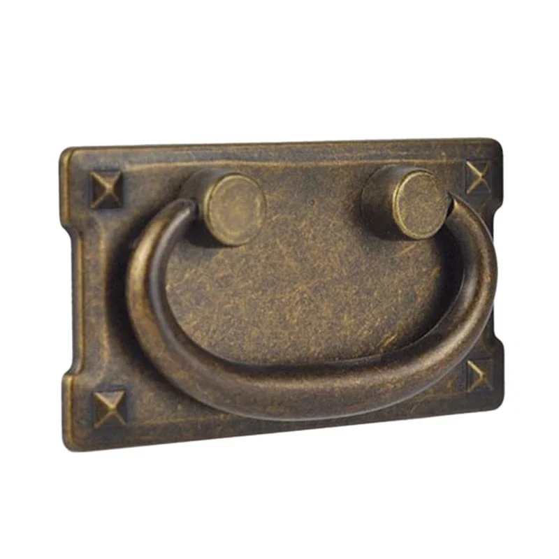 4Pcs Vintage Antique Bronze Drawer Ring Pull Handles Zinc Alloy, Cabinet Door Furniture Handle Decoration