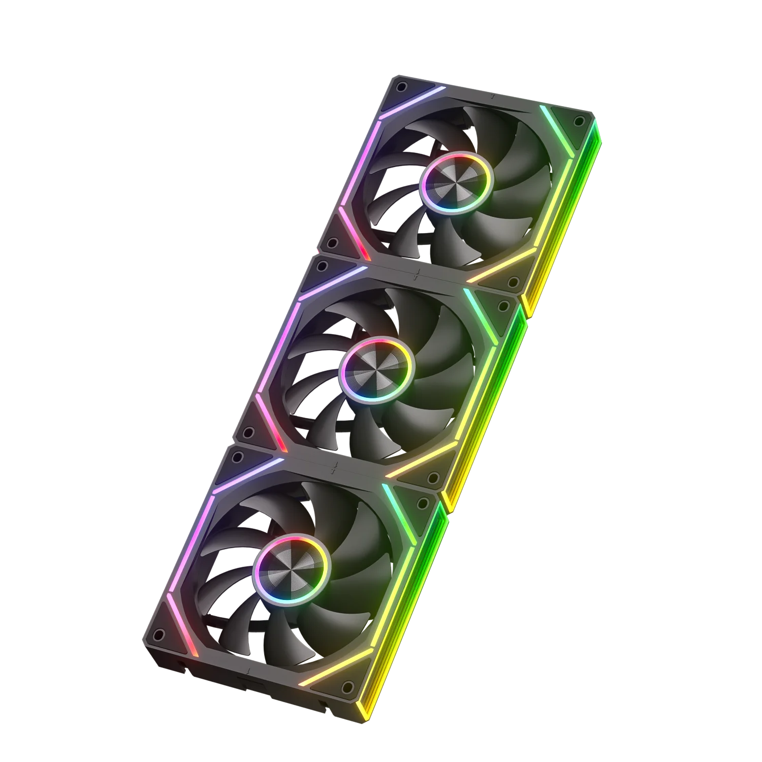 PRISM 8RS 3 قطعة 12 سنتيمتر مروحة الكمبيوتر مروحة التبريد ARGB حلقة رشيقة سطح المكتب كليب لصق الربط مروحة الكمبيوتر 12 فولت 56.62CFM/800-1800 دورة في الدقيقة