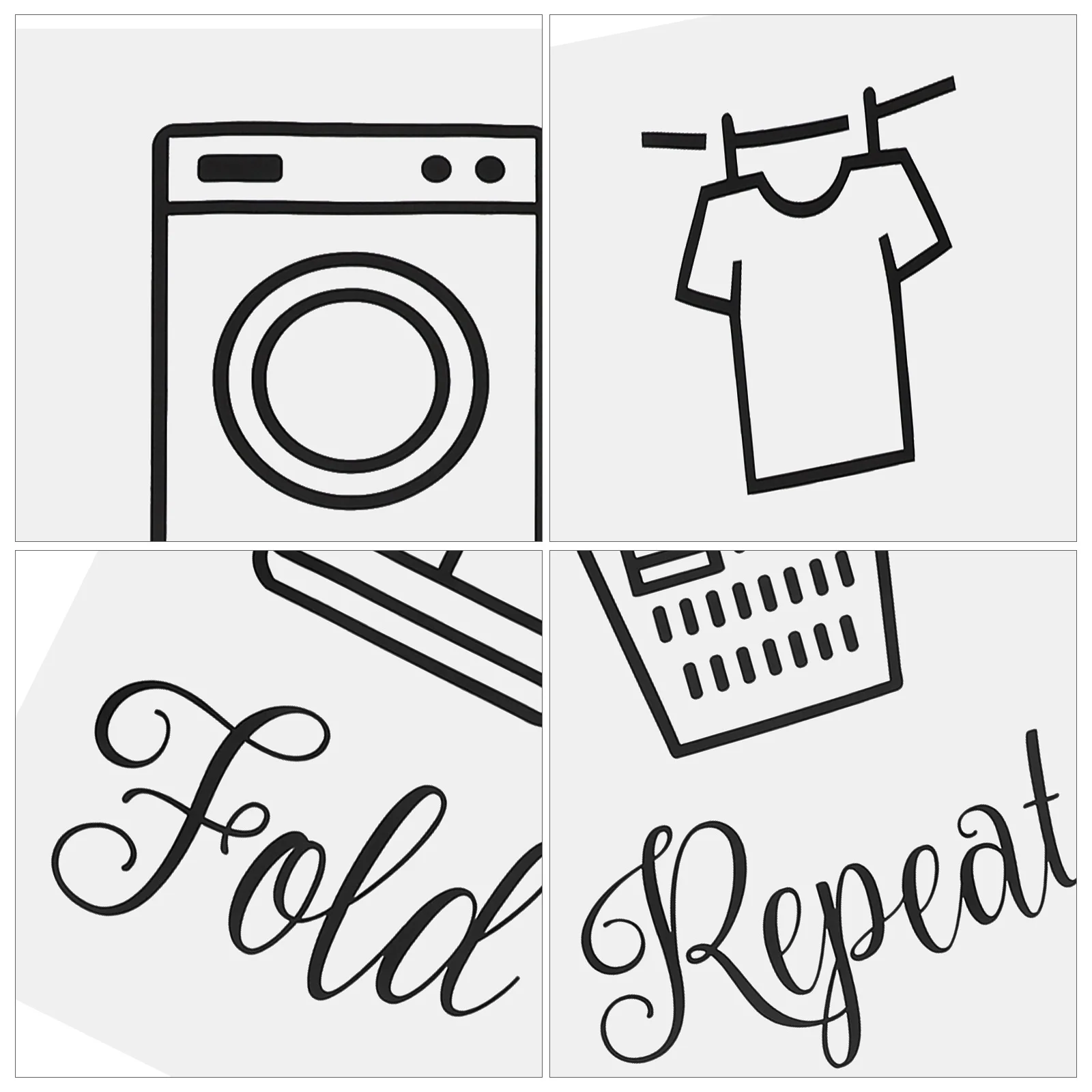 

1Set Laundry Room Warning Signs Rustic Modern Wall Decor Stickers Repeat Decoration Laundry Room Decor