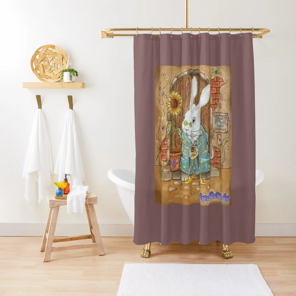 

Peter The Famous Rabbit Sipping Coco Shower Curtain Waterproof Shower And Anti-Mold Modern Bathroom Accessories Curtain