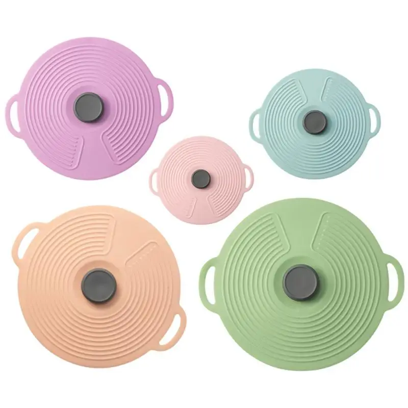 Fresh-keeping Cover Fresh-keeping Anti-overflow Tableware Pot Cover Bowl Lid Seal Heat Resistance Silicone Purple Cookware