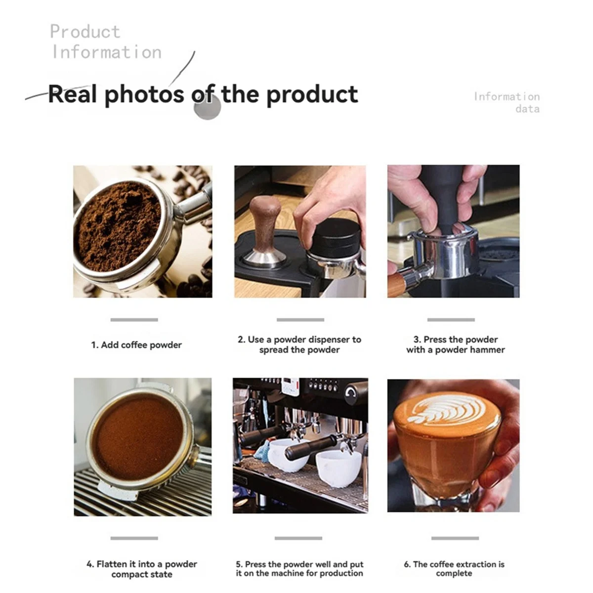 WDT Tool Espresso 6 Needles Espresso Distribution Tool with Base Telescopic Coffee Cloth Powder Needle A