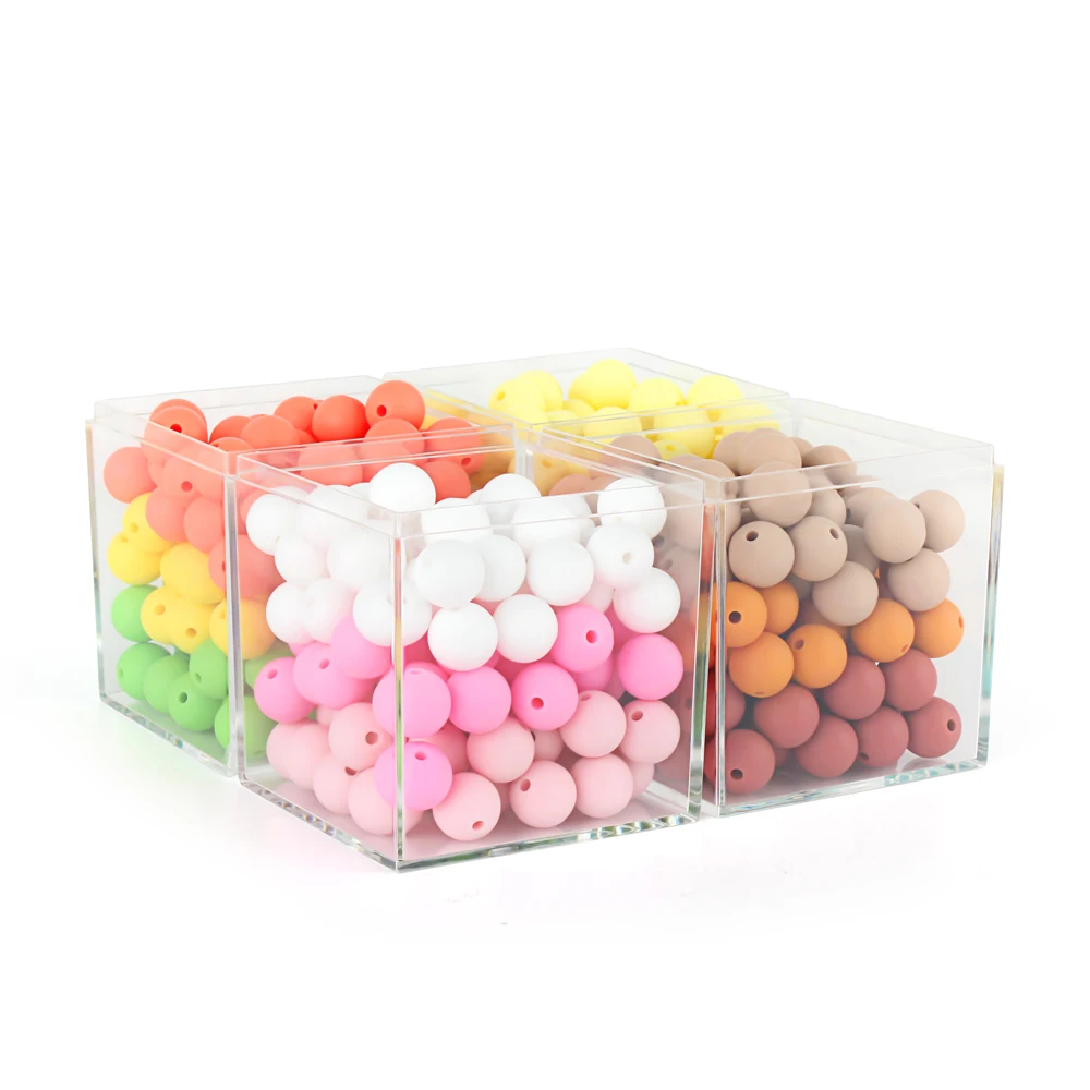 20pcs/50pcs/100pcs Lot 15mm Baby Silicone Beads Food Grade Teether Baby Teething DIY Chewable BPA Free Bead Ball for Infant