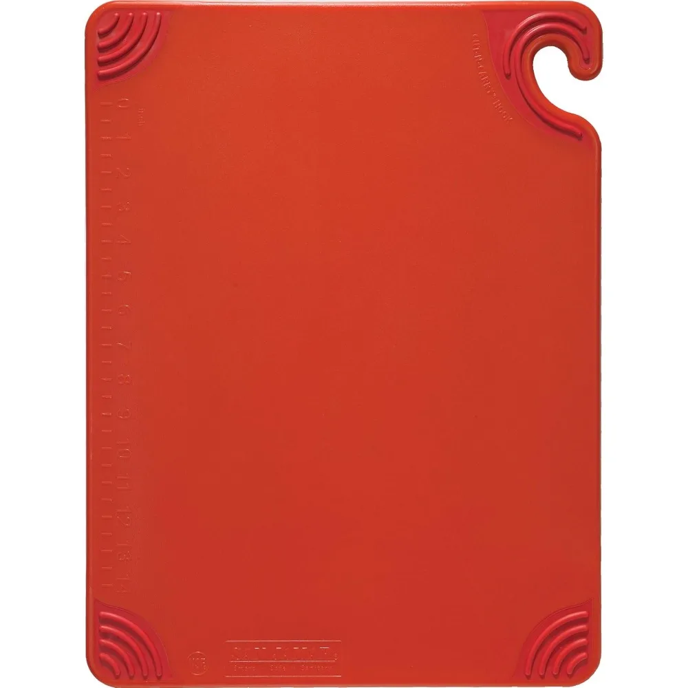 لوح تقطيع بلاستيكي مضاد للانزلاق مقاس 15 × 20 بوصة مع خطاف أمان، مرمز بالألوان HACCP للطهاة المحترفين والطهايات المنزلية