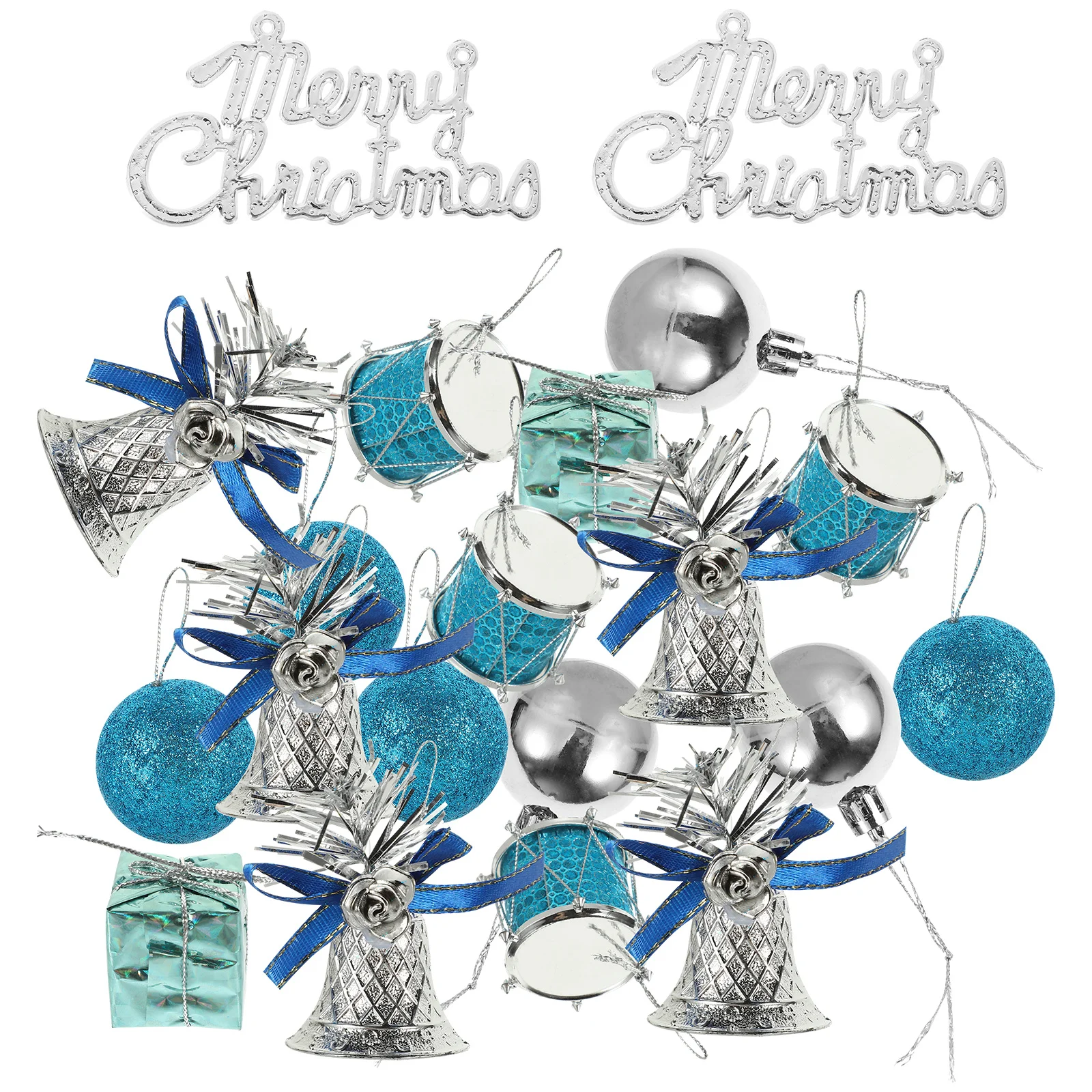 

2Sets Christmas Tree Pendants Plastic Sturdy Hanging Xmas Tree Topper Decor Party Ornaments Christmas Ornaments