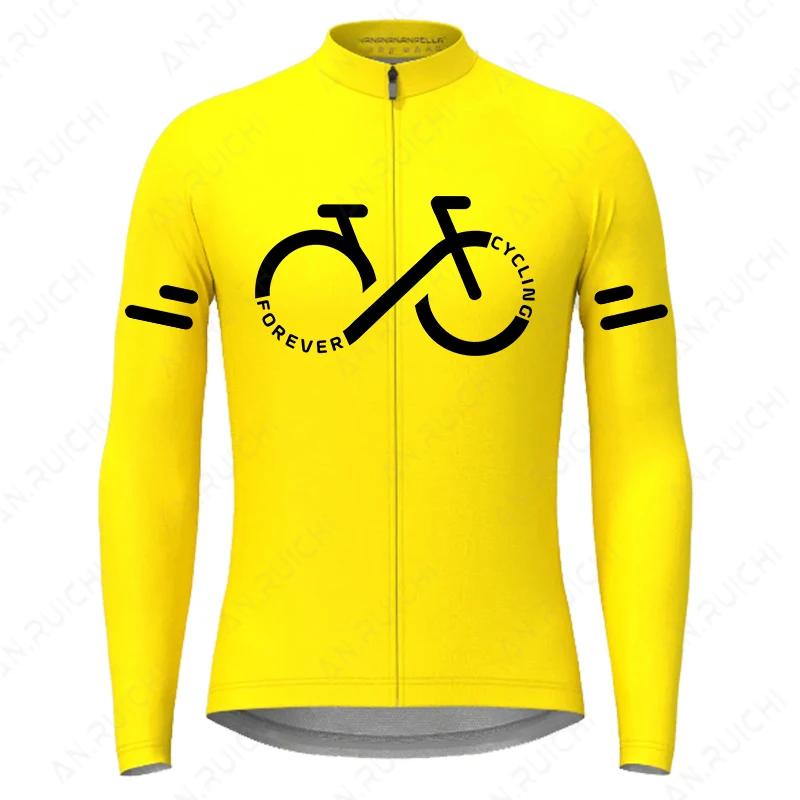 Autumn Long Sleeves Cycling Jersey Breathable Quick Dry Bicycle Shirts Men's Outdoor Sport Mountain Road Bike Cycling Clothing