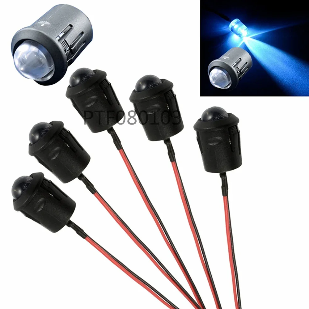 20-100pcs 3mm/5mm Red/Green/Blue/Pink/Yellow/UV/RGB 3V - 12V DC Round Pre Wired Water Clear LED With Plastic bracket