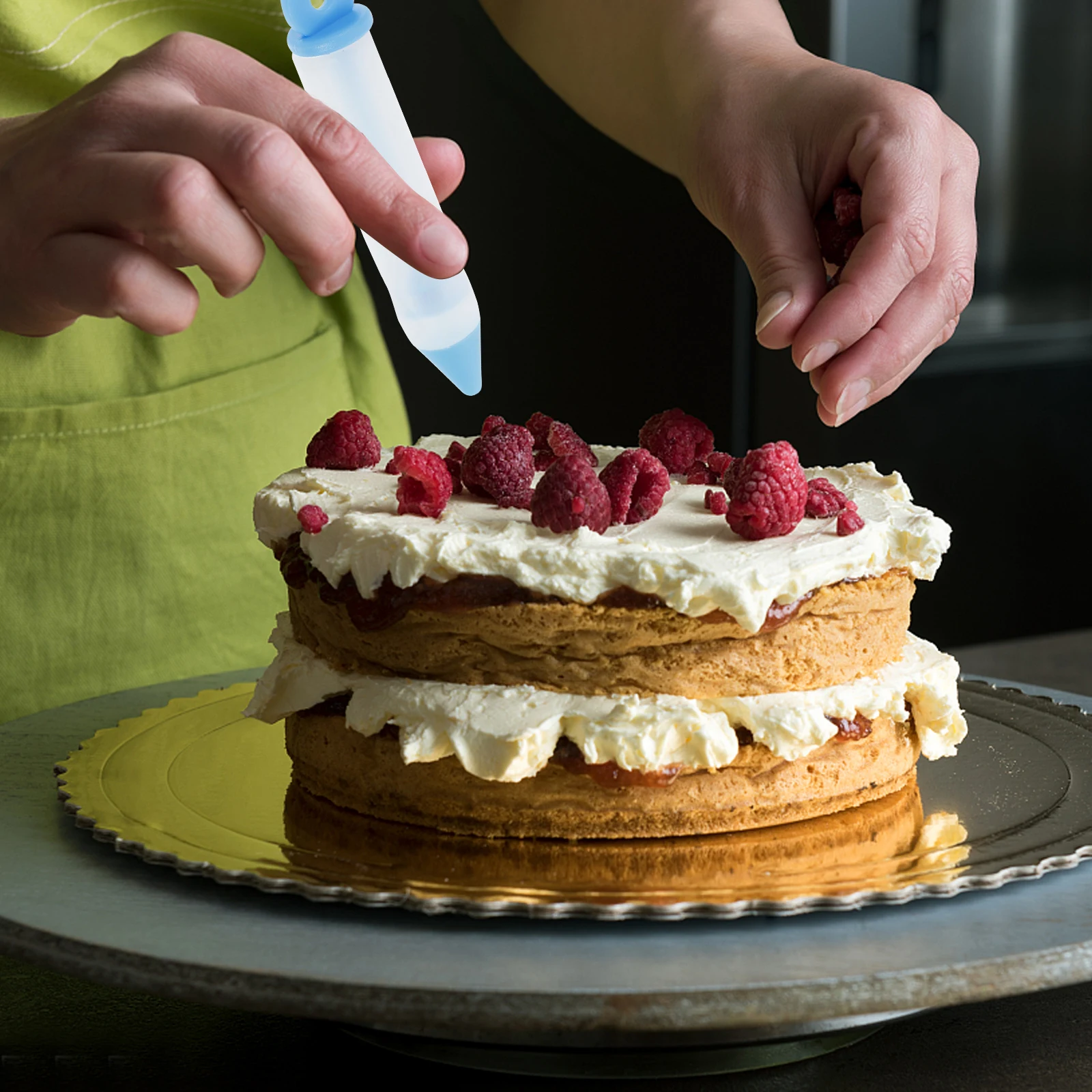 

2Pcs Chocolate Cream Icing Pens Baking Decorative Tools Nonstick Flexible Silicone Dessert Piping Pen Gift Idea