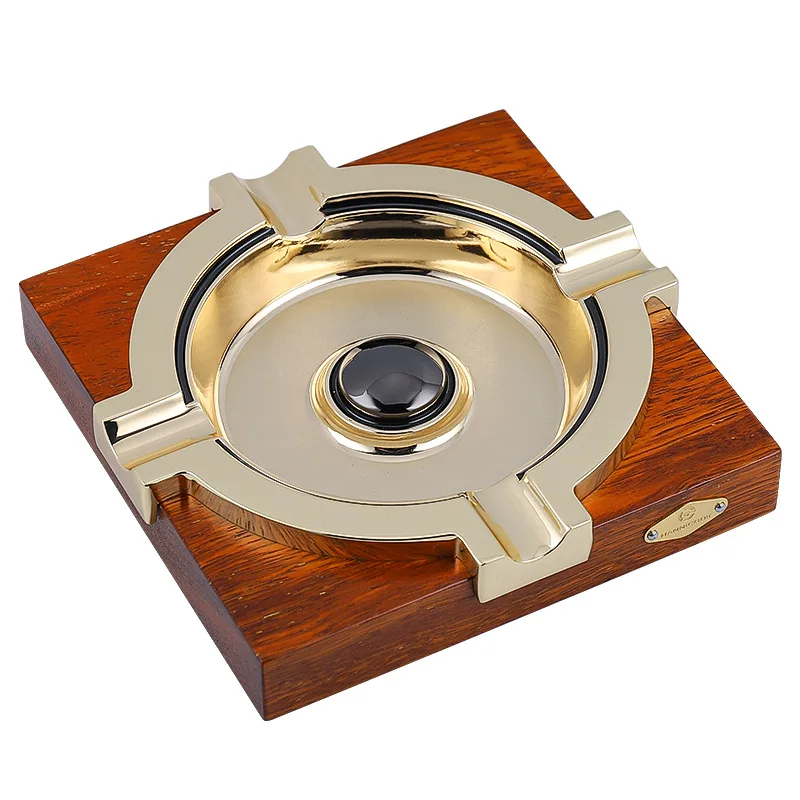 

high quality wood ashtray box piano lacquer cigar holder big storage tobacco cigar cutter drill cap smoking accessories gift pac