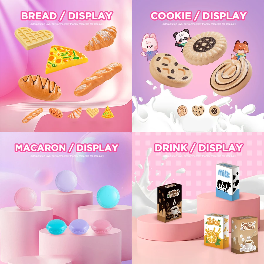 Ensemble de fête à thé pour petite fille, ensemble de jouets de princesse du thé de l'après-midi, avec ensemble de jouets alimentaires et desserts, jeu de cuisine pour enfants