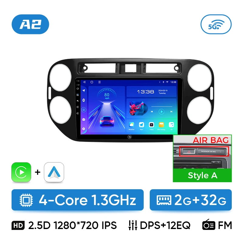 Ainavi autoradio voor Volkswagen VW Tiguan 2006 2010 2016 Golf Plus draadloze Carplay Android Auto autoradio multimediaspeler