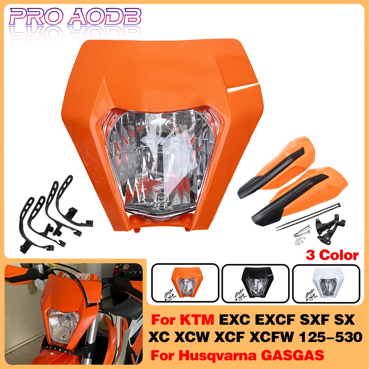 

Headlight Motorcycle Head Light Lamp For KTM SX XC EXC EXCF SXF XCW XCF XCFW 125-530 Universal Headlamp Dirt Pit Bike Supermoto