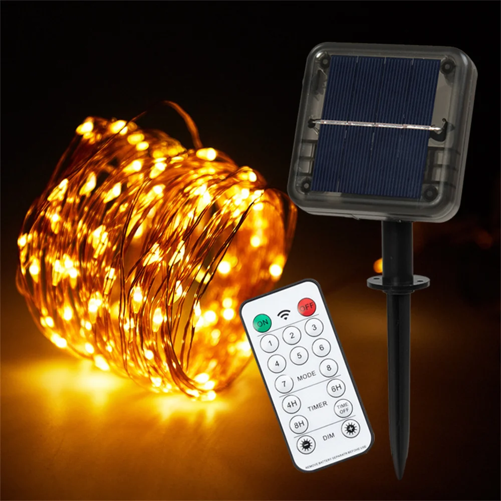 

Waterproof Copper Led String Light 100/200 Leds Solar Powered Wireless Holiday Decoration Christmas Tree Garden Fence Street