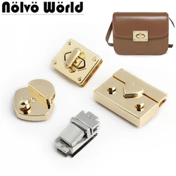 Gold/Silver Metal Press Push Lock For Briefcase Handbag Bags Purse Spring Lock Snap Decorative Clasps Closure Buckle Accessories