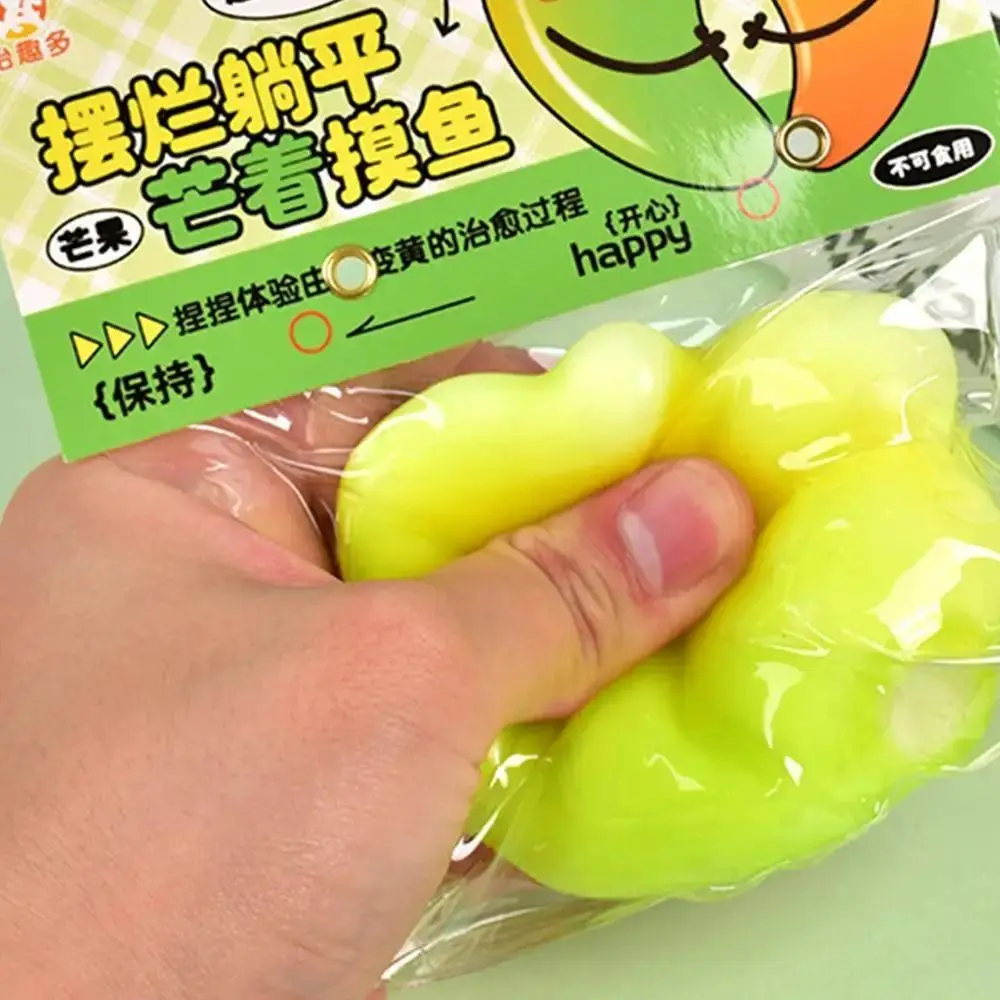 Cute Temperature Variation Banana Squeeze Toy Simulated Kneading Mango Pinch Toy Slow Rebound 3D Practical Jokes