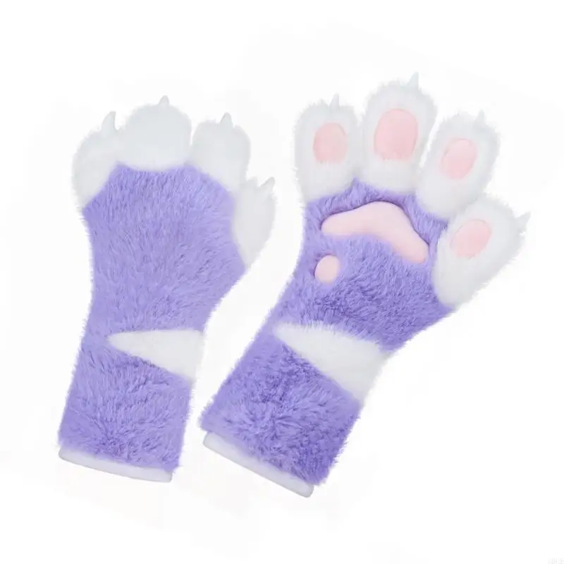 Gatos patas luvas com garra patas animais luvas therians patas fursuit halloween cosplay acessórios fantasia therians