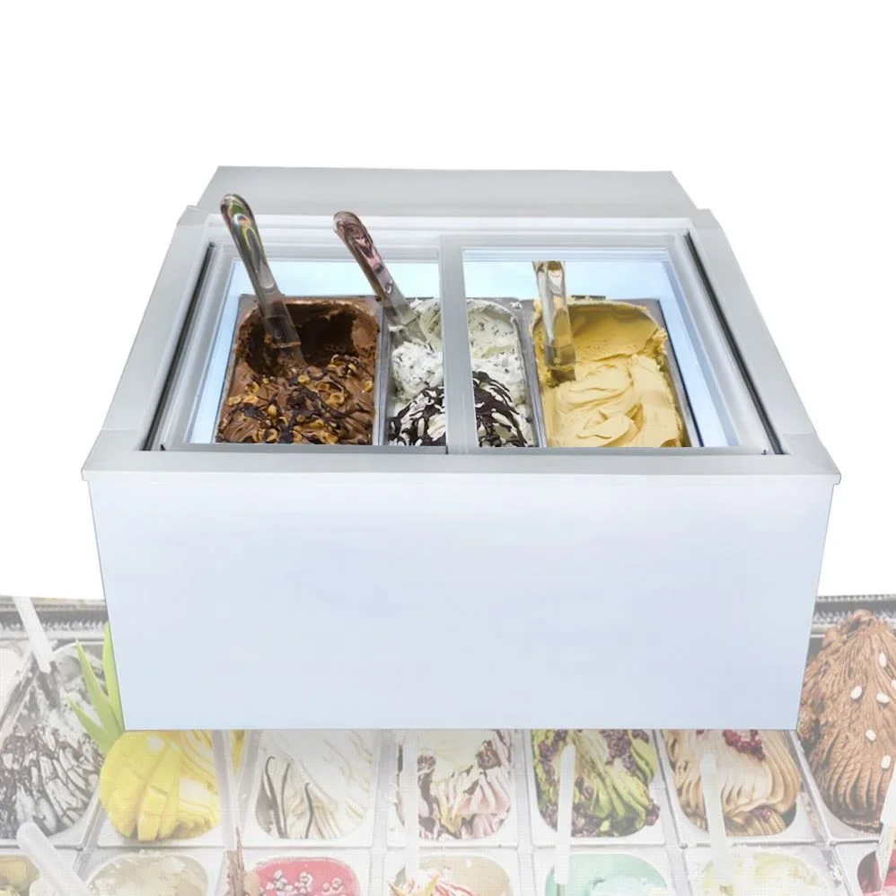 # for Put On Table Small Space Italy Ice Cream Display/Mini Glato Showcase/Ice Cream Freezer