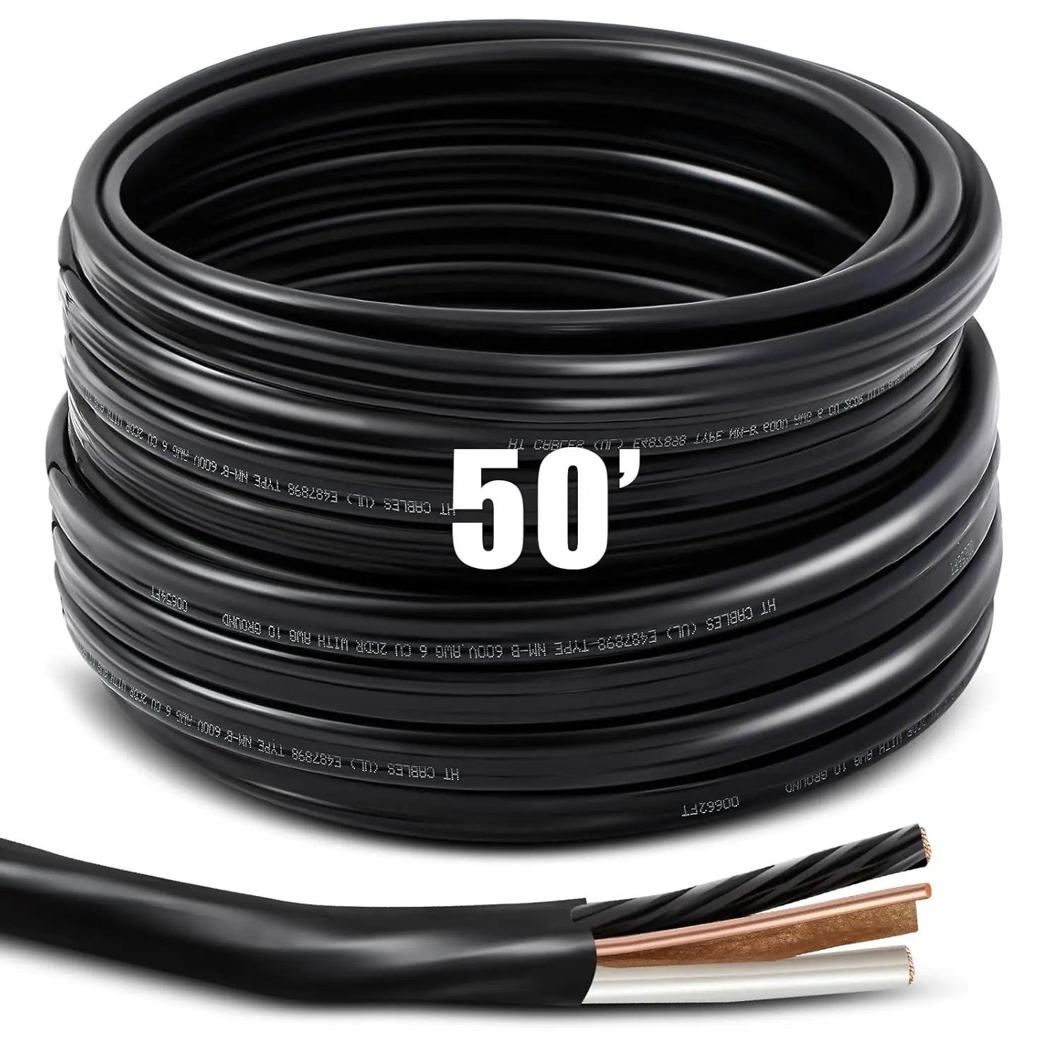 3 conductor wire with grounded, PVC non-metallic sheathed cable for indoor lighting wiring projects in residential home garages