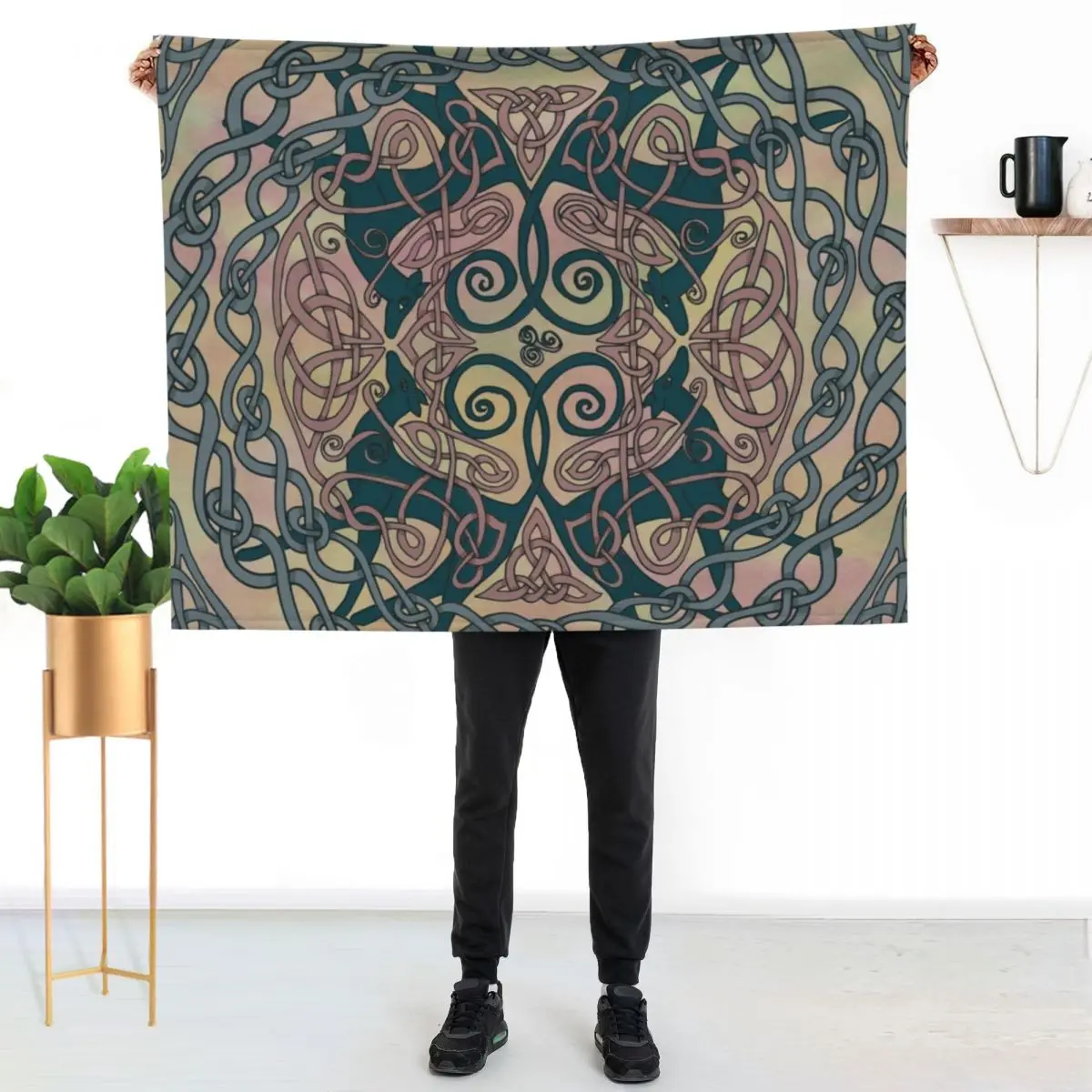 Art Nouveau Greyhounds - Pink & Cream Throw Blanket Baby christmas gifts funny gift Soft Beds Tourist Blankets