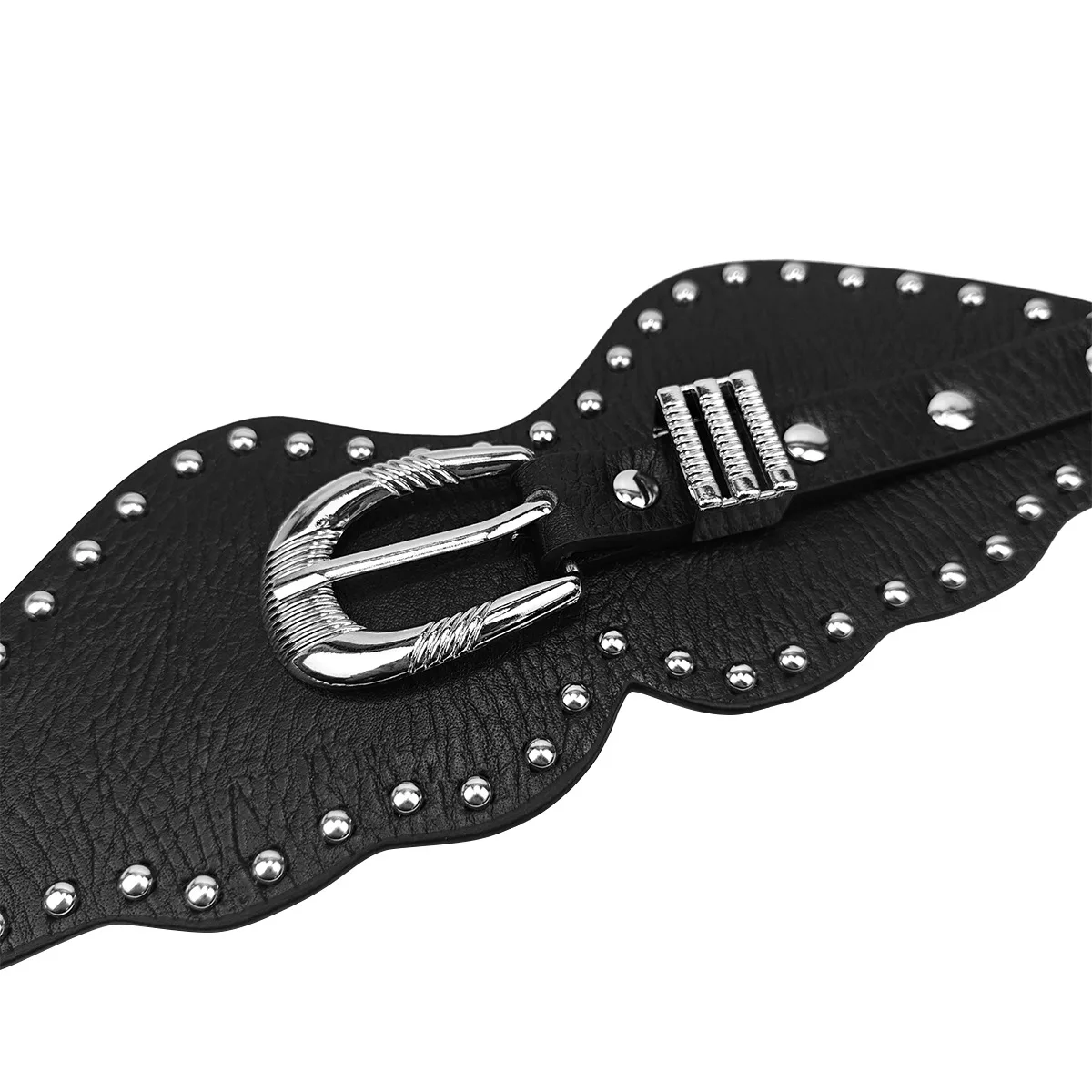 แฟชั่นสตรีทสไตล์ยุโรปและอเมริกา เข็มขัดสไตล์พังก์สําหรับผู้หญิง กระโปรง เข็มขัดประดับมีหนาม เข็มขัดกางเกงอเนกประสงค์