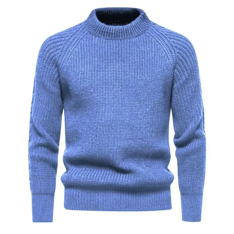 Winter Leisure All-match Pullover Warm Knitted Woolen Sweater European and American Retro Men's Thickened Sweater