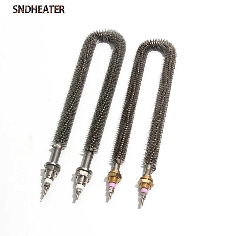 SNDHEATER 304SS Fin Heater Tube Tubular Heating Element for Air U Type M18*25 110V 220V 380V 800W 1000W 1200W 1500W 2000W