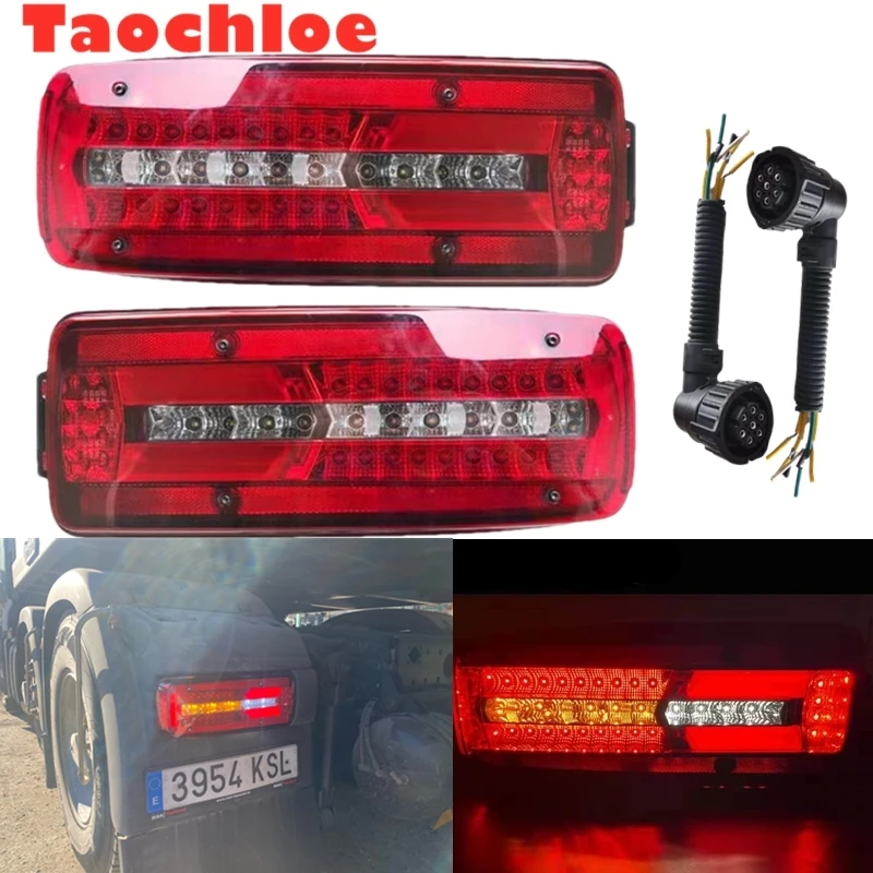 1Pair LH RH 24V truck led tail lamp for MAN Truck TGA truck  TGX truck led tail lights Man truck tail lights with 2pcs plug