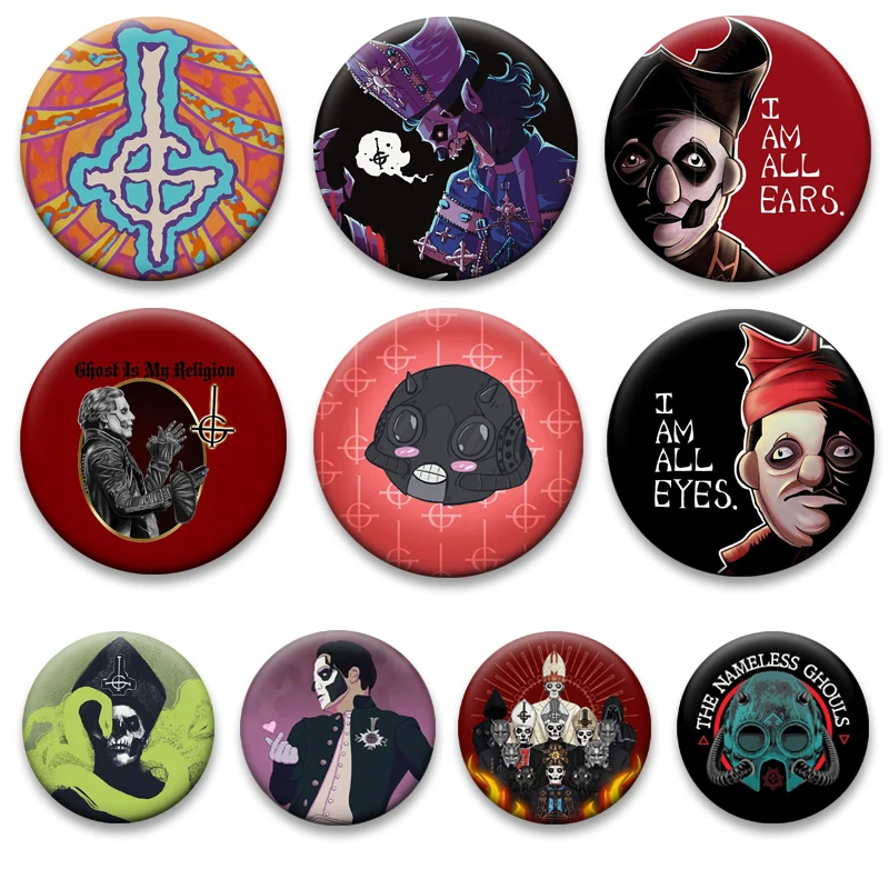 

Ghost Rock Band Papa Pop Singer Brooches Music Singer Beautiful Badge for Backpack Accessorie Exquisite Gift Round Handmade Pins