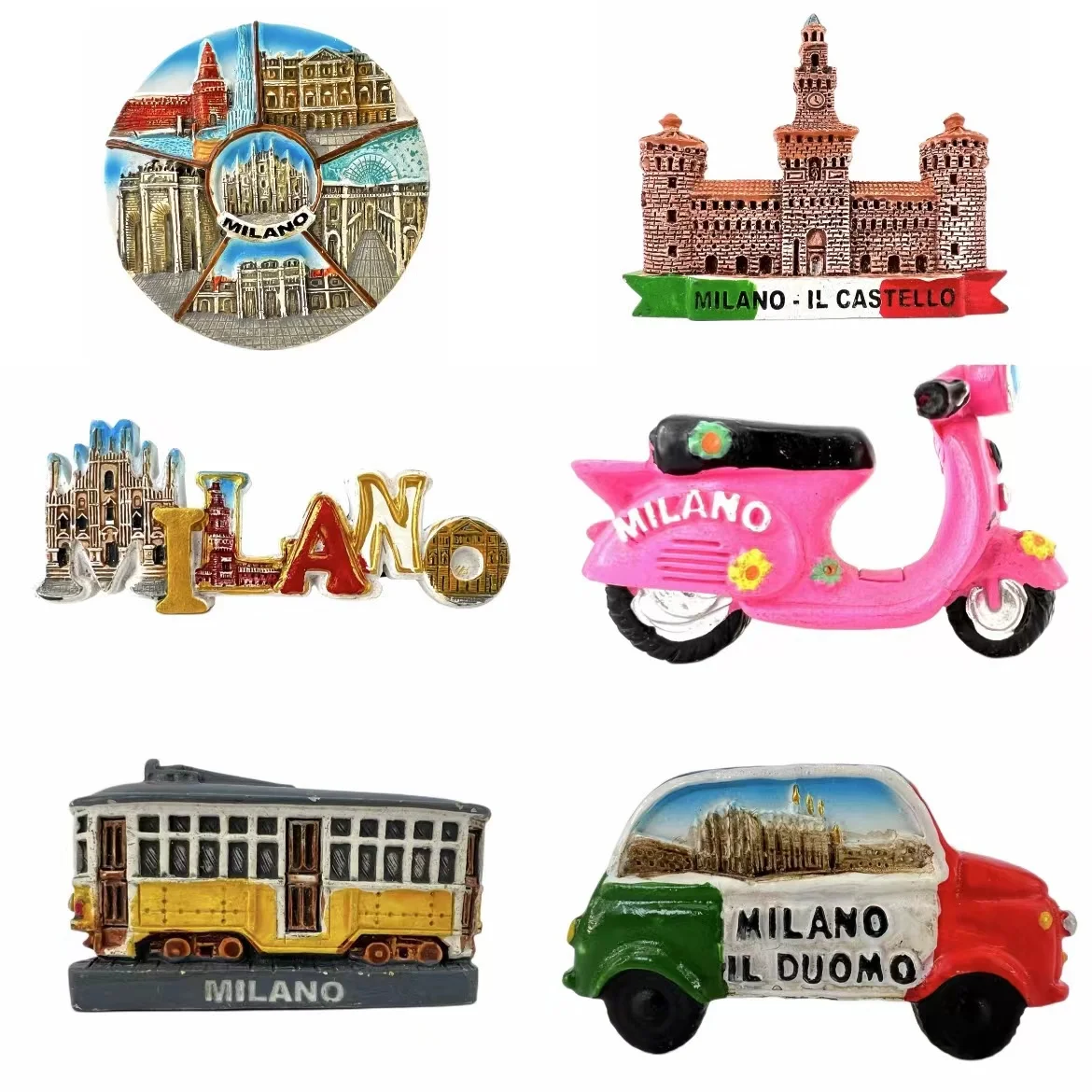 

Milan Italy Fridge Magnets Duomo Di Milano Sforza Castle Travel 3D Memorial Magnetic Refrigerator Stickers Gift Room Decoration