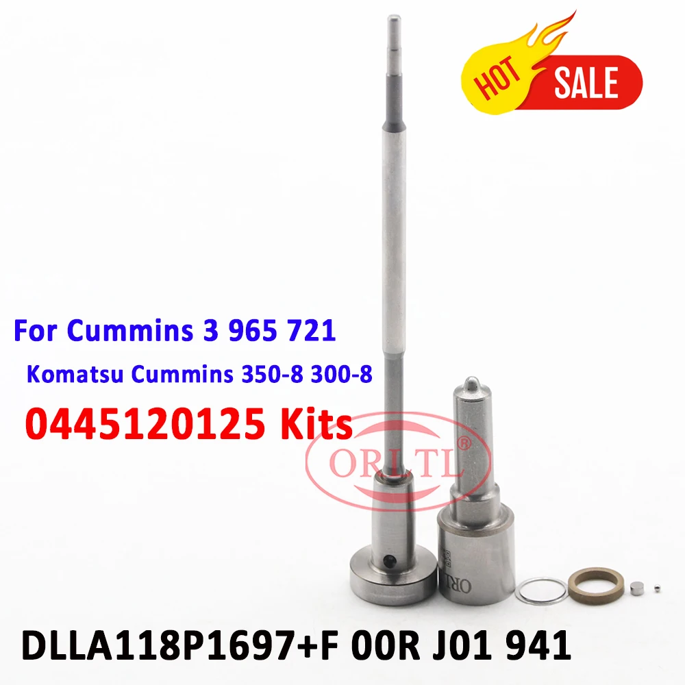 

ORLTL 0445120125 Common Rail Injector 0445120236 Repair Kits Nozzle DLLA118P1697 DLLA118P2203 VALVE F 00R J01 941 FOR Komatsu