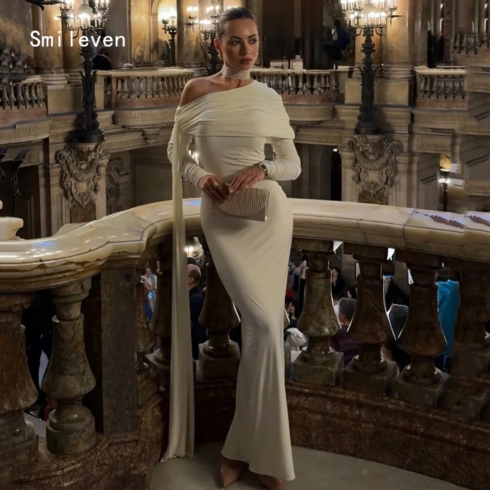 

Smileven Elegant Mermaid Prom Dress Full Sleeve Party Gowns Formal Off Shoulder Occassion Dress Customized 2026