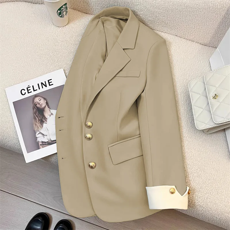 2026 neue Blazer Frauen Mantel Frühjahr Neue Büro Dame Blazer Frauen Vintage Casual Lose Koreanische Version Kleine Anzug Jacke