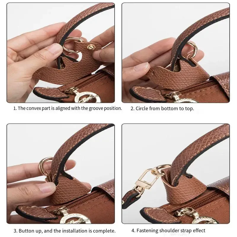 Bag Accessories Hooks Shoulder Straps For Long champ Leather Accessories DIY Mini Transformation Punch Free Shoulder Crossbody