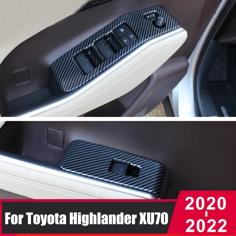 

For Toyota Highlander Kluger XU70 2020 2021 2022 Interior Accessories Car Window Glass Lift Switch Panel Armrest Decoration Trim