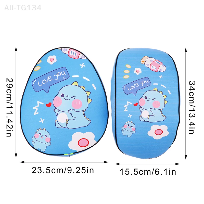 Electric Car Seat Cover, Waterproof Sunblock, Heat Insulation Non-slip Leather Seat Cover Electric Bike Cartoon Protective Cover