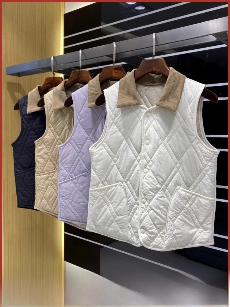 

Detachable Collar eep Wool Filled Vest for Men Warm Windproof Sewing Pattern Autumn Winter Faion Casual Wear