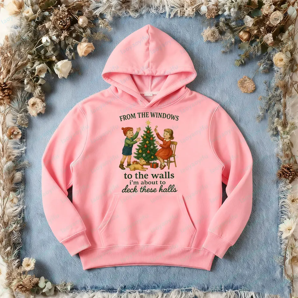 من النوافذ إلى الجدران سطح السفينة هذه القاعات الملابس الرائجة نمط عتيق للجنسين مضحك عيد الميلاد البلوز عطلة هوديي