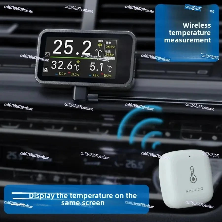 Wireless Car Thermometer Electronic Luminous Display Digital Temperature Gauge for Vehicle