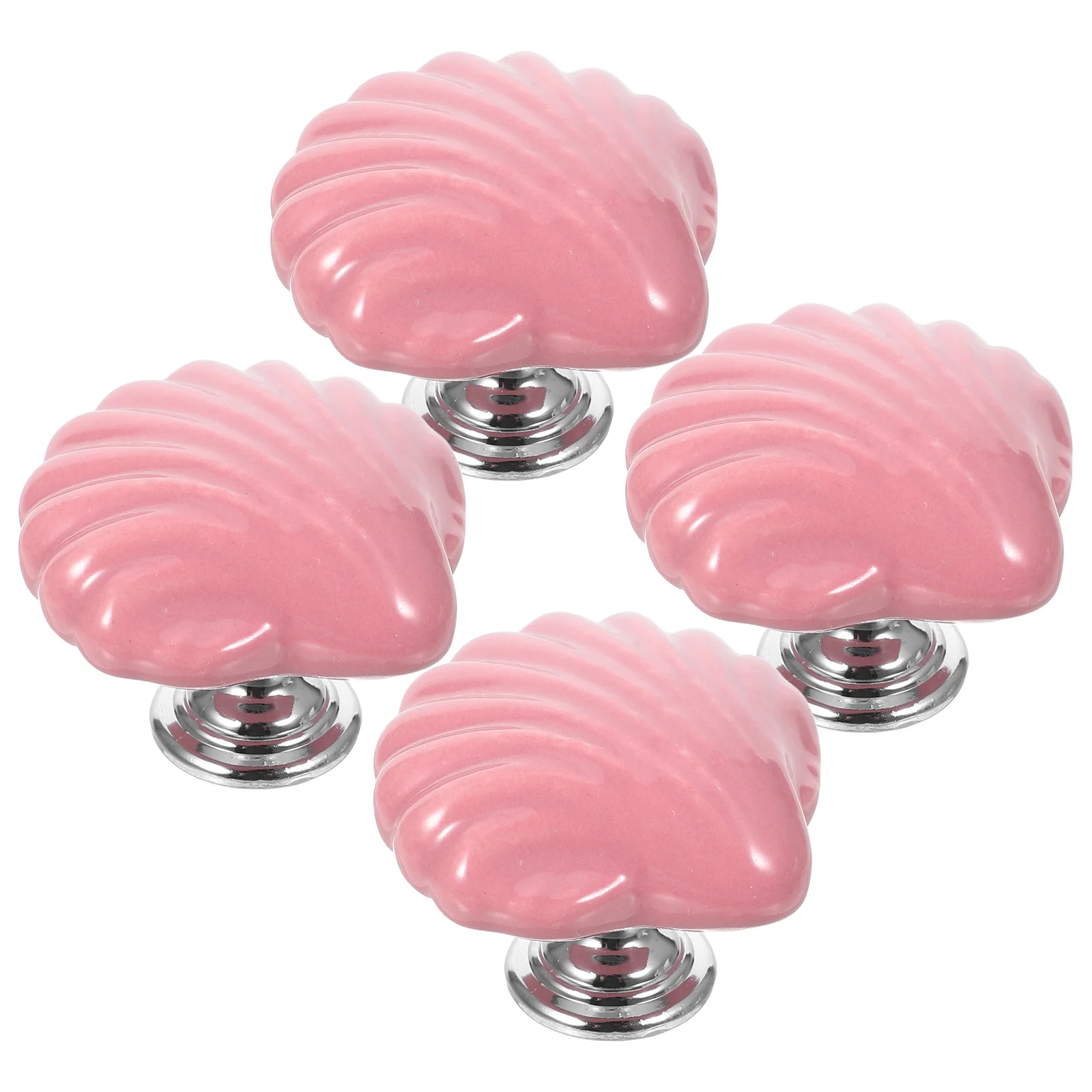Tiradores para cajones de armario con forma de concha de cerámica, tiradores decorativos para cocina, dormitorio, armario, vestidores, uso doméstico, 4 Uds.