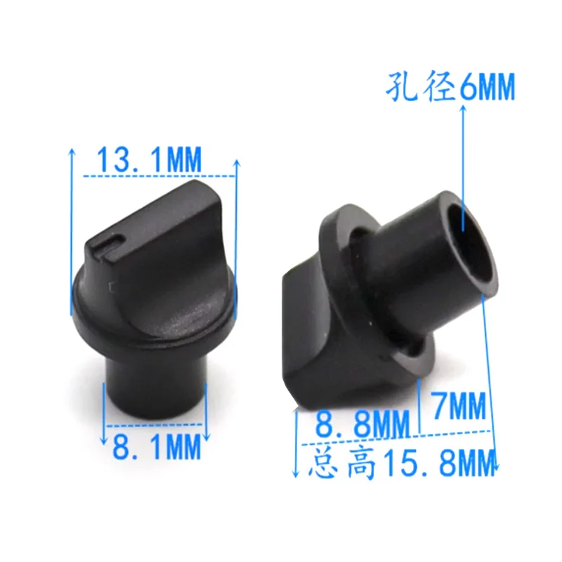 5 pz 13 x15.8 mm foro albero prugna 6mm plastica nera haft manopola albero potenziometro Encoder manopola WHT118 148 09 RK09 foro 6mm